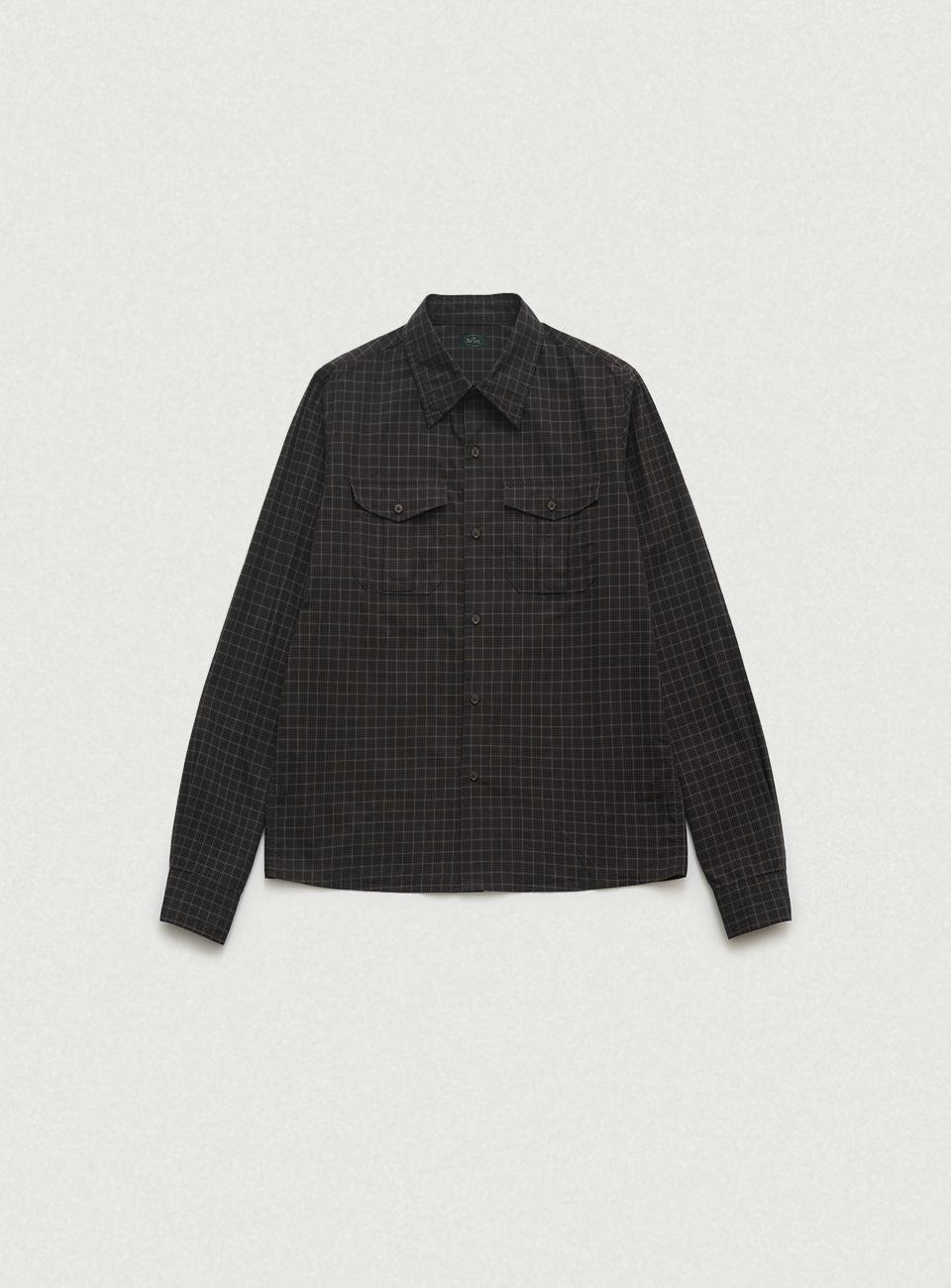 Townie Check Pocket Shirt_Black