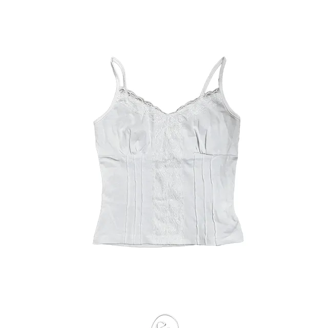 effect lace pin tuck slim sleeveless / 이펙트 레이스 핀턱 슬리브리스