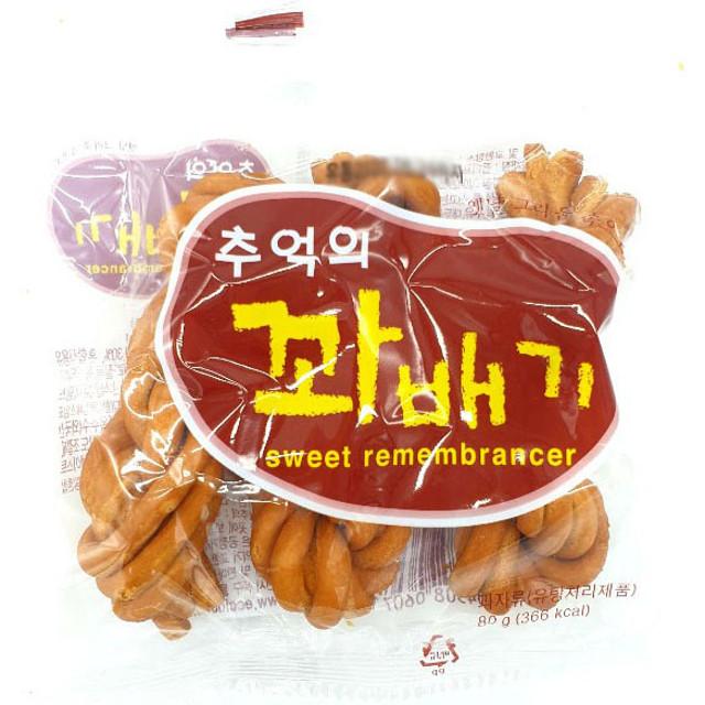 추억의 꽈배기 80g 1봉 옛날과자 전병 꿀꽈배기 스낵