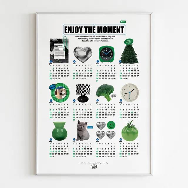 그린무드🎁2024년🗓인테리어 포스터 액자 캘린더 한장 달력 벽장식 벽꾸미기