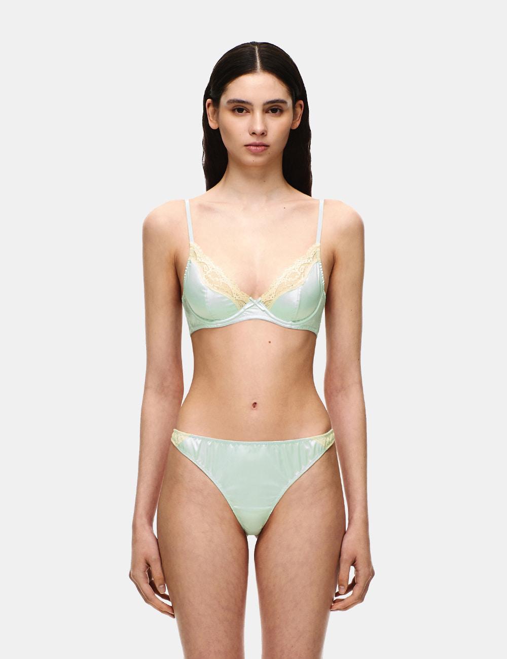 새틴 레이스 와이어 브라