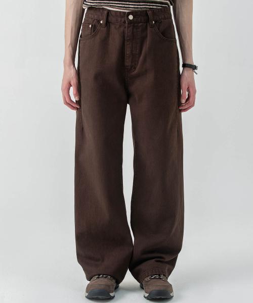슬로프 와이드 팬츠 [딥 브라운]