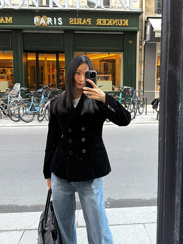 [MÜ ATELIER] classic velvet yy jacket