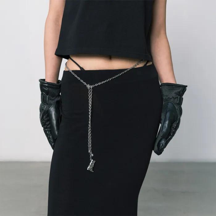 WRINKLE BOOTS CHAIN STRAP SILVER