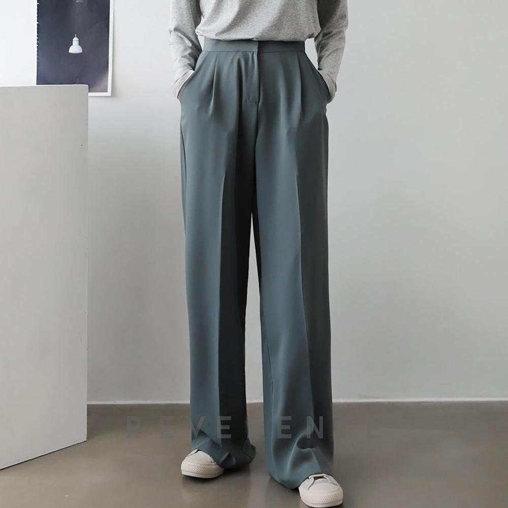 비키 심플 핀턱 와이드팬츠 루즈핏 가을 슬랙스 차르르 찰랑