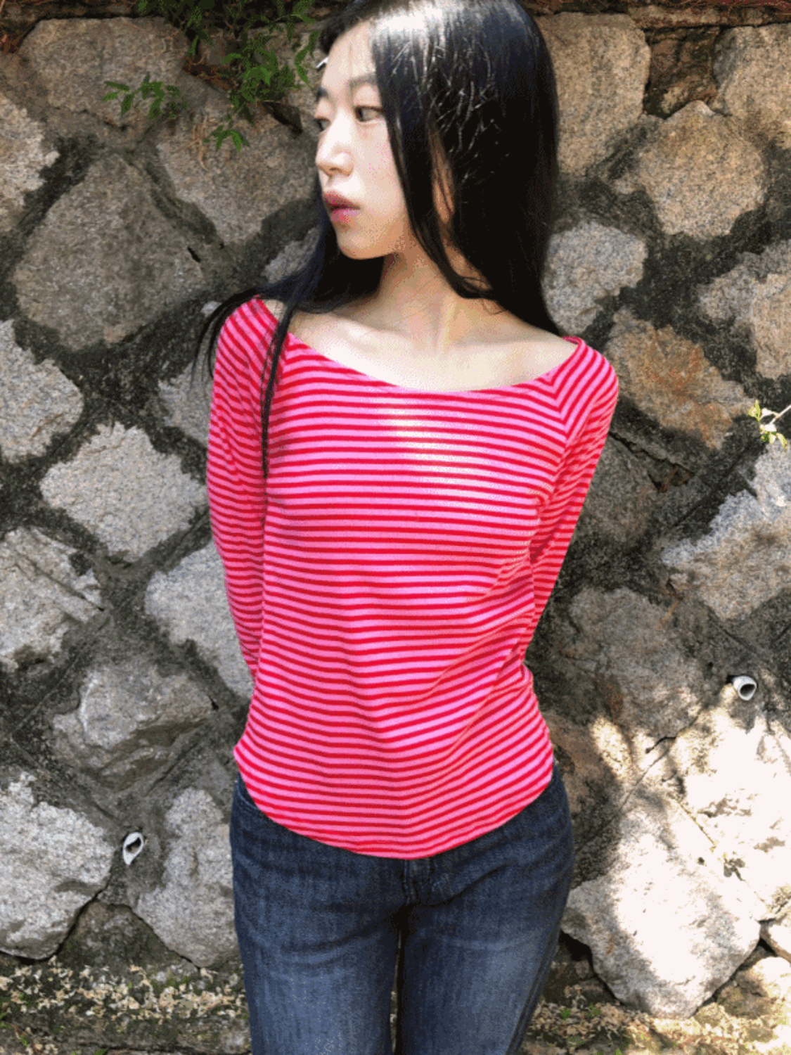 lollipop stripe T-shirt (3color) / 롤리팝 스트라이프 티셔츠