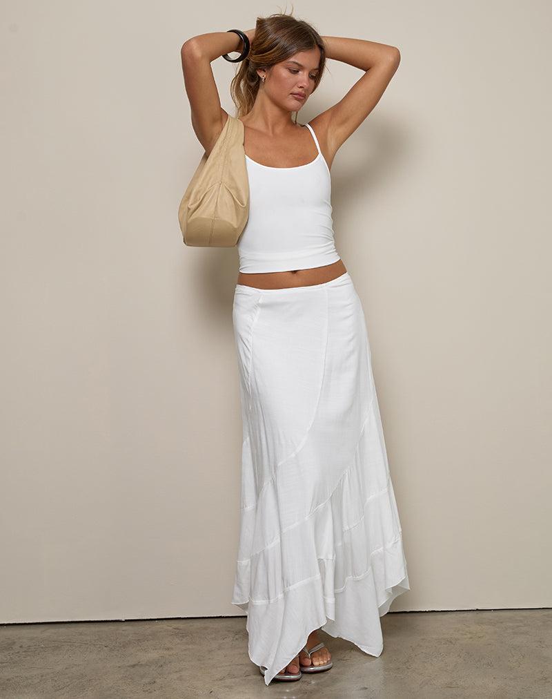 Rombe Seamed Fairy Maxi Skirt in Ivory - XXS