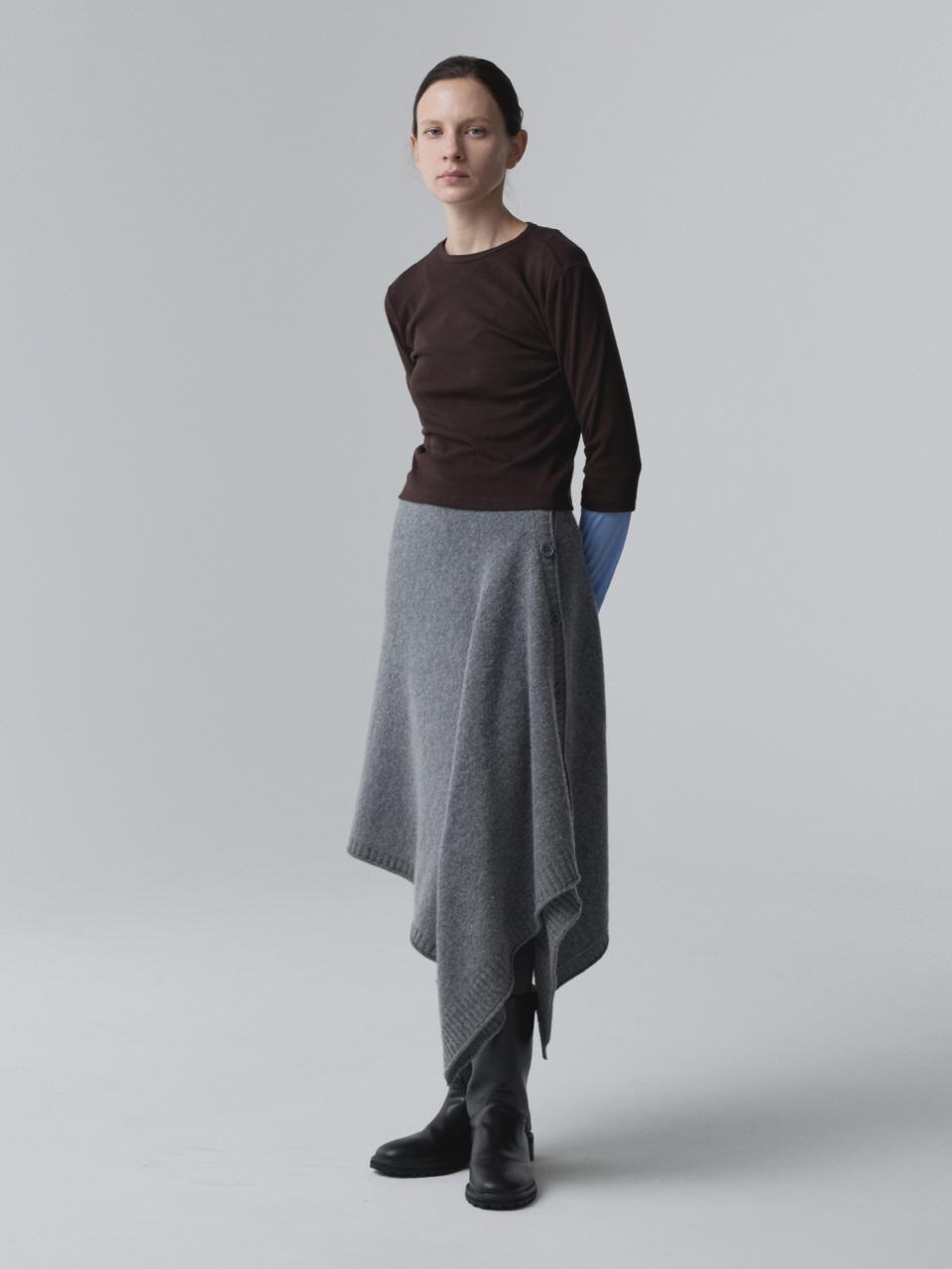 [11/17 예약 판매] Modular Wrap Skirt_Gray