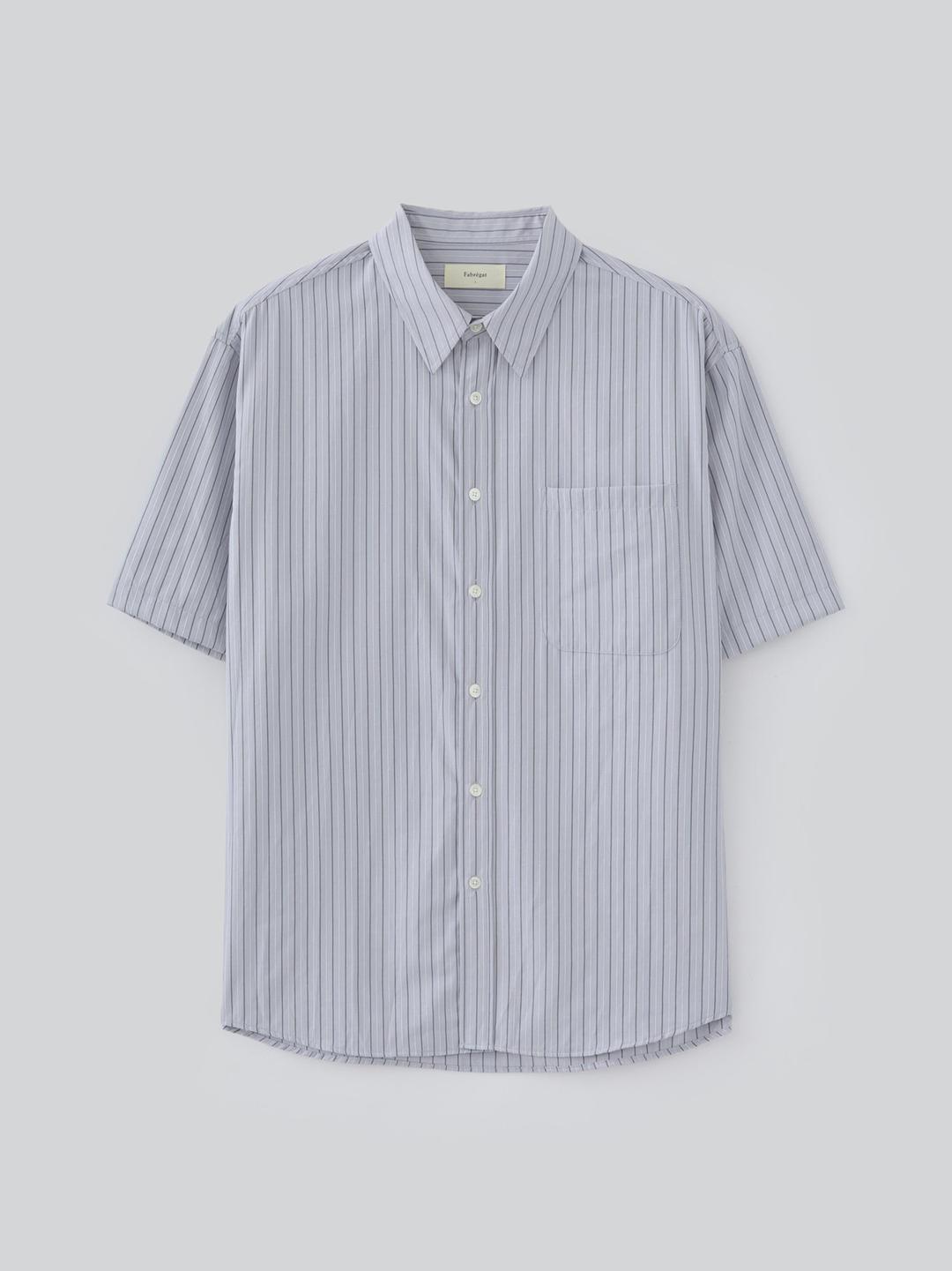 Lauren Stripe Half Shirts (Sky Blue)