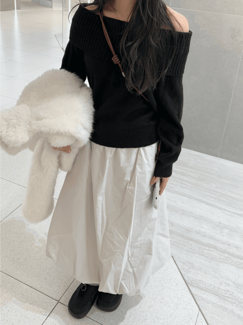 peach off shoulder knit (3 colors)