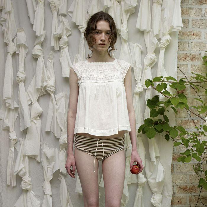 Via Dyllis check sleeveless (Ivory)
