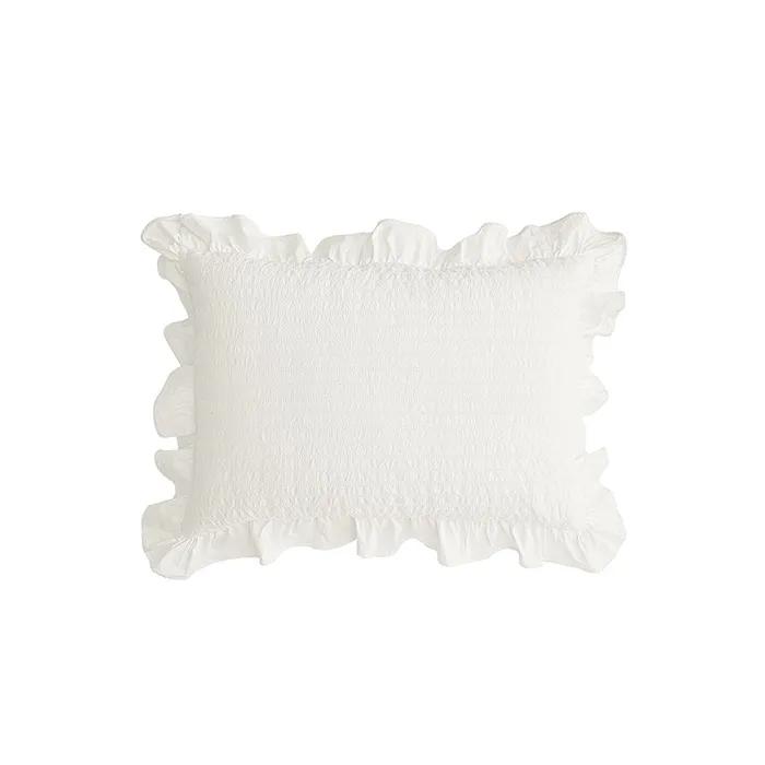 루아레 60수 고밀도 워싱면 프릴 누빔 베개커버