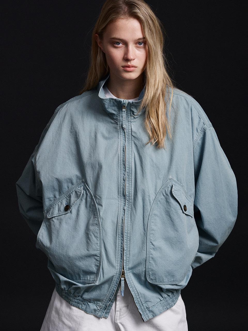 워시드 코튼 블루종_blue