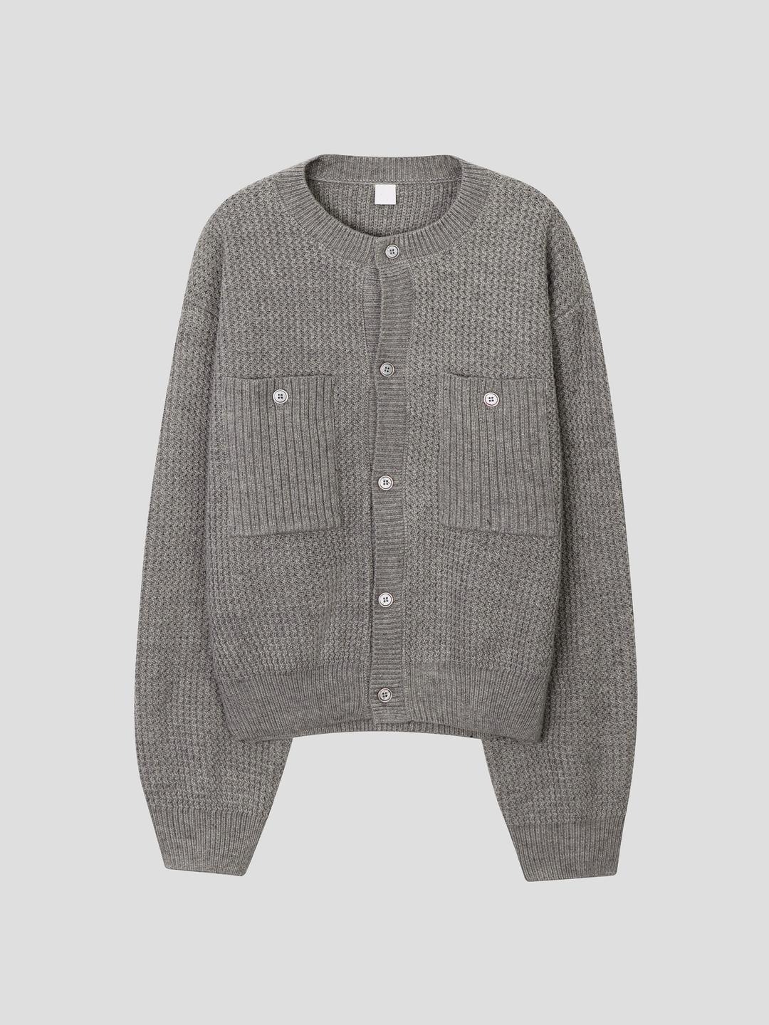 라운드넥 헤비 오버핏 가디건 2colors (남녀공용)