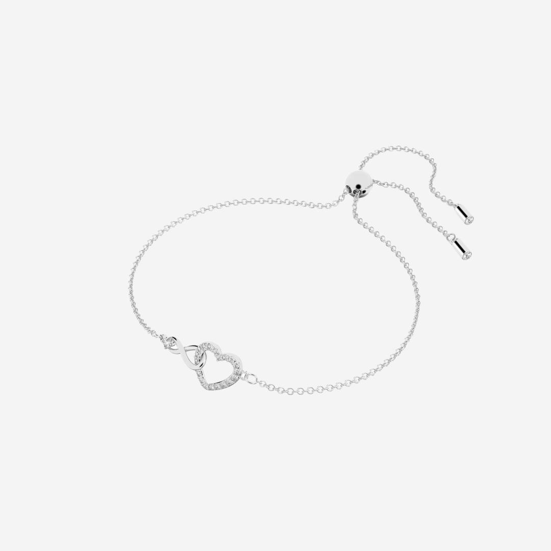 (W) Swarovski Infinity Bracelet White Rhodium Plated