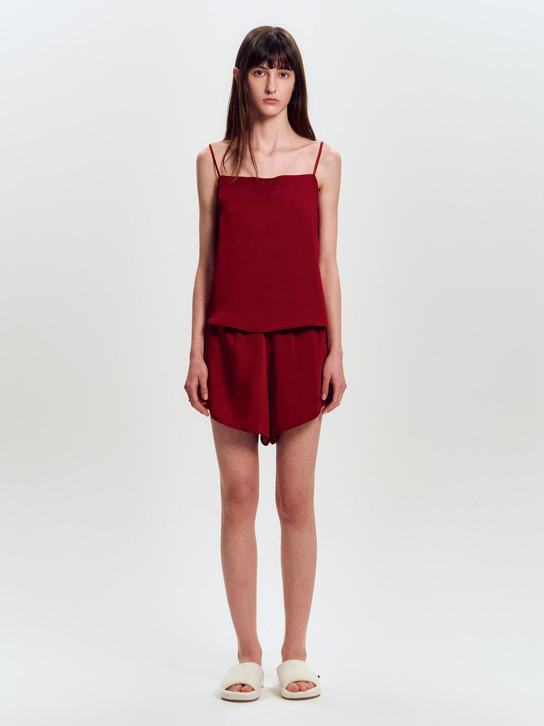 Satin Silky Slip Set_Burgundy