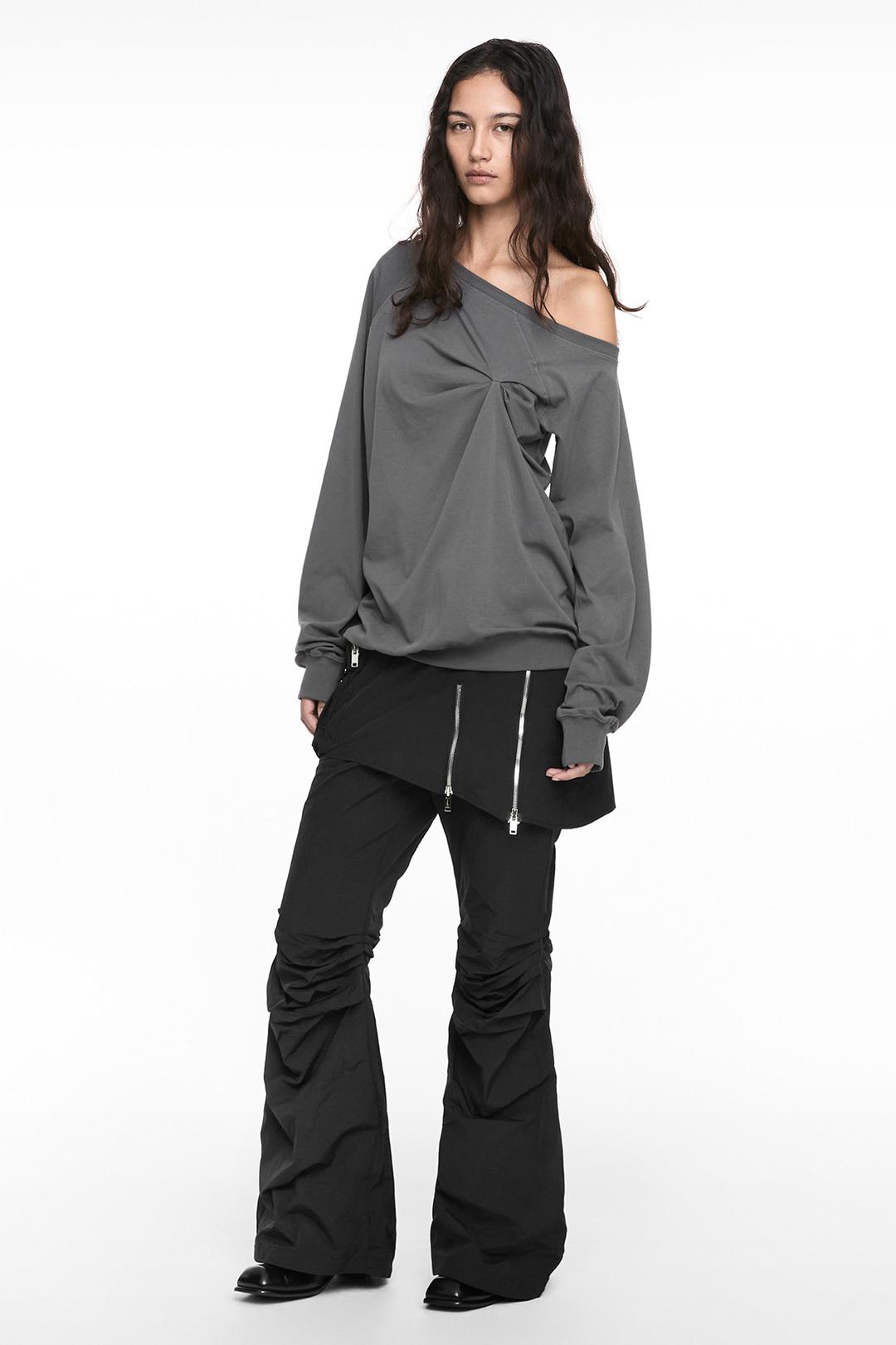 BOOTS CUT SKIRT PANTS (UNISEX) BLACK