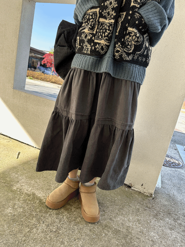 스웬 캉캉 빈티지 롱 스커트