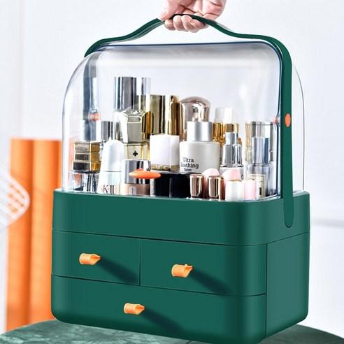 마벨인홈 커버형 서랍 화장품 정리함 특대사이즈, 그린, 1개