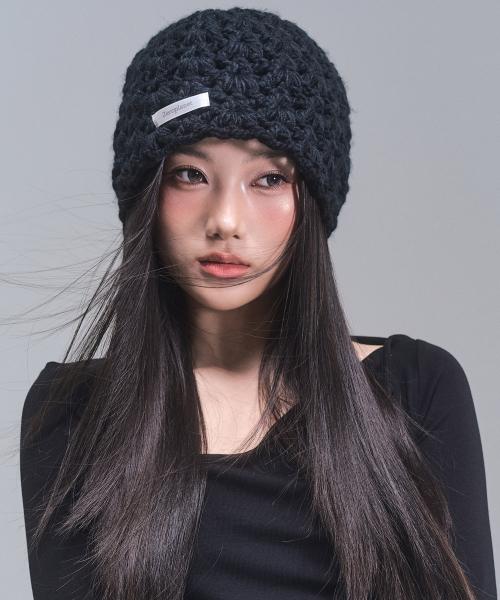 린지 니트 비니 [BLACK]