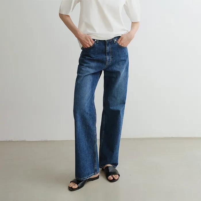 STRAIGHT DENIM PANTS (BLUE)