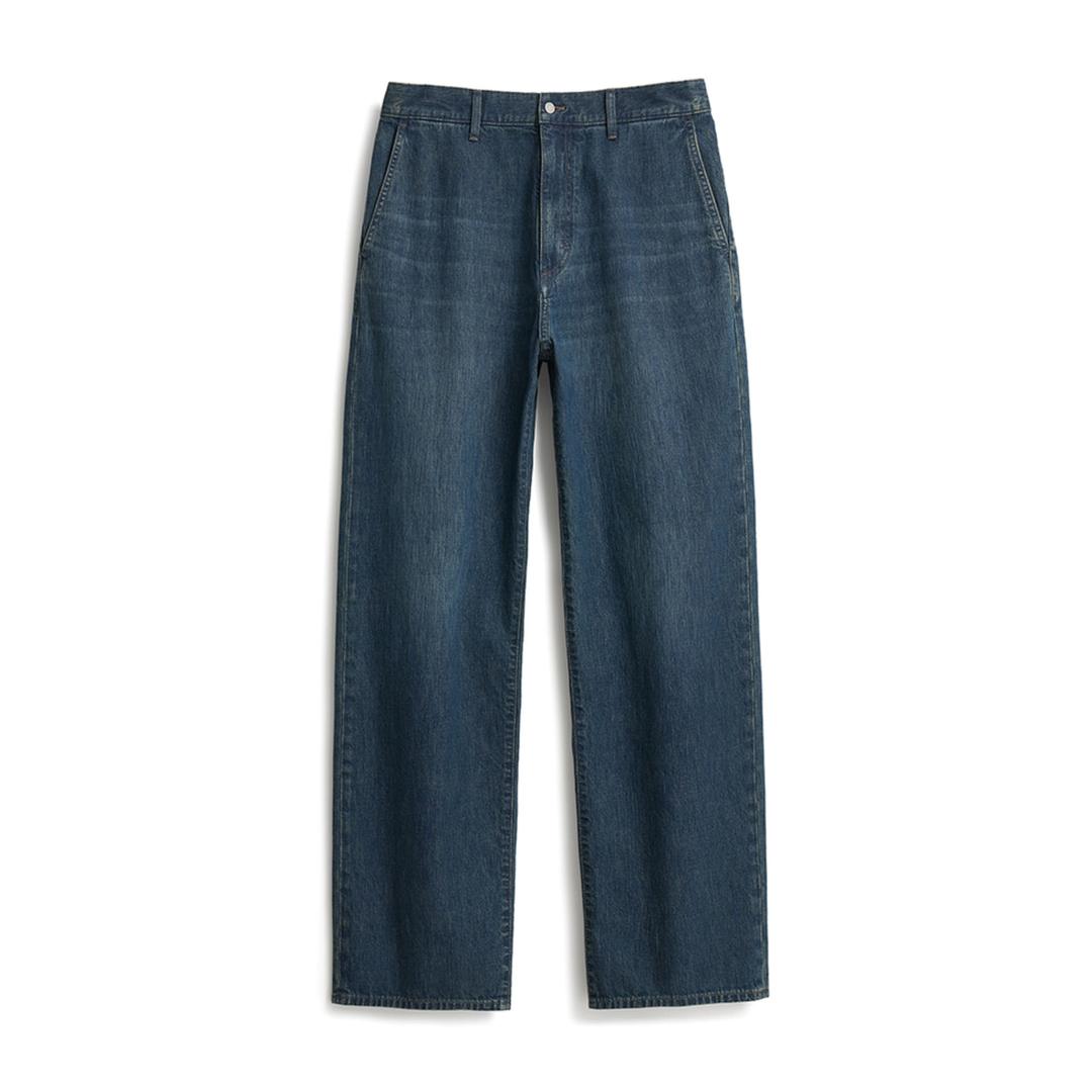 One Washed Straight Fit Denim_Mid Indigo