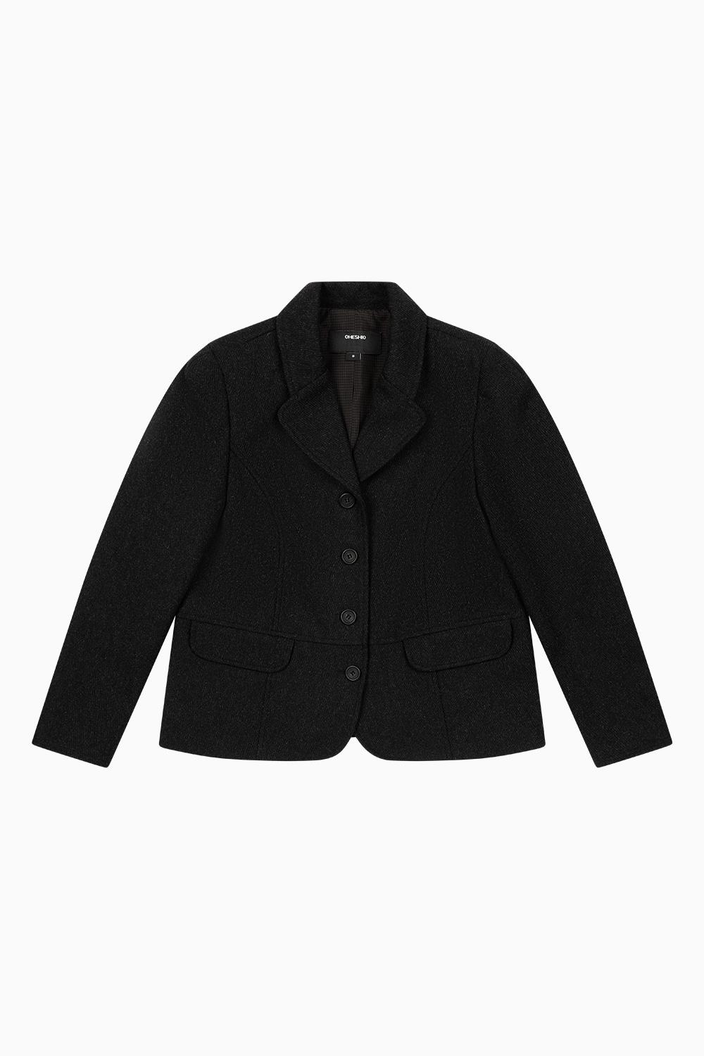 REGULAR WOOL TWILL JACKET, CHARCOAL