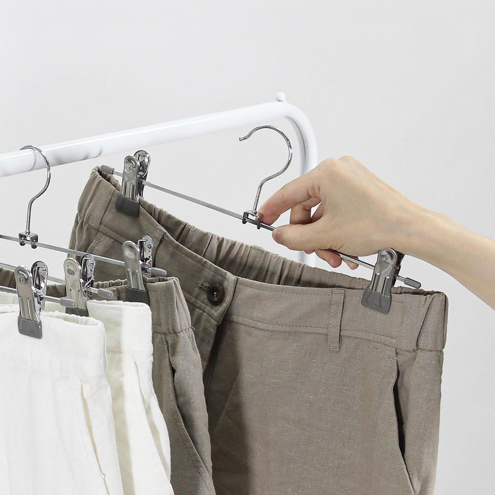 올리빙 바지옷걸이 신박한정리 PVC코팅 논슬립 집게 바지걸이 20P