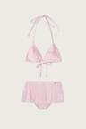 Gingham Check Skirt Bikini (Pink)