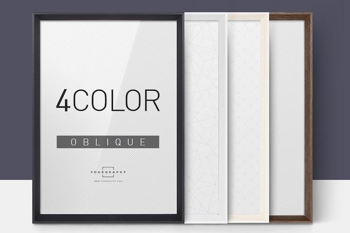 오블리크 우드 액자 프레임 5x7 6x8 8x10 A4 A3 A2 A1 (YG)
