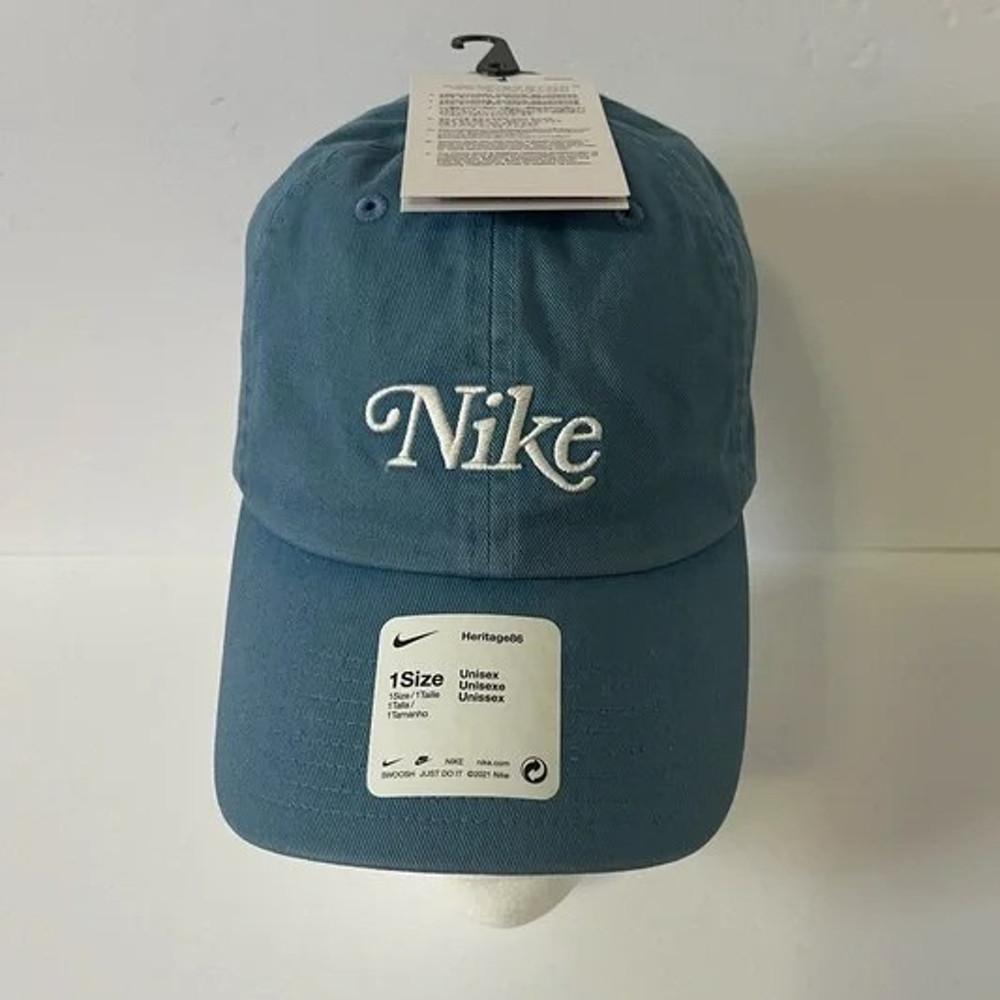 나이키 헤리티지86 로고 워싱 빈티지 볼캡 야구 모자 블루