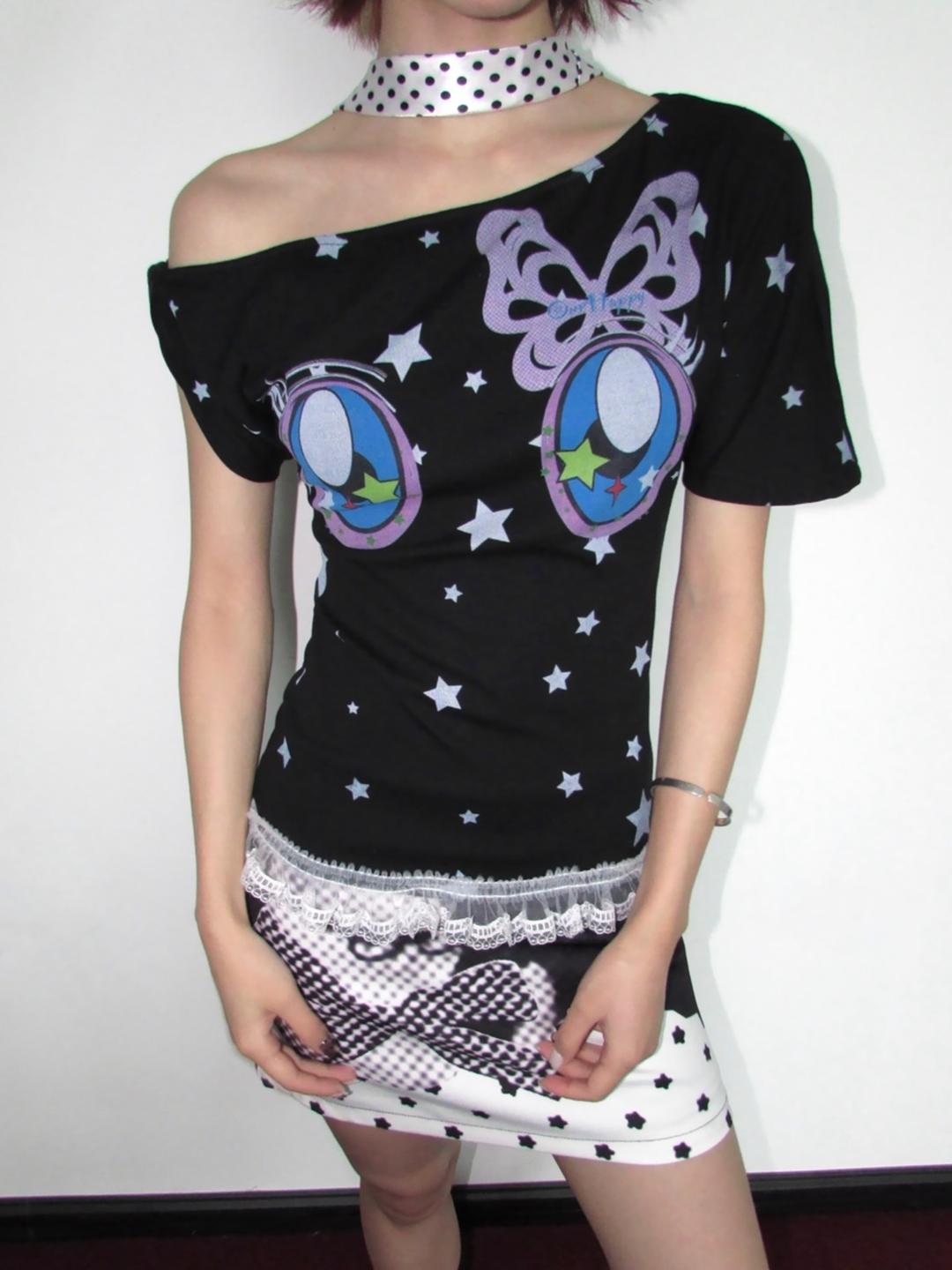 OurHappy Butterfly Eyes Slanted T-shirt