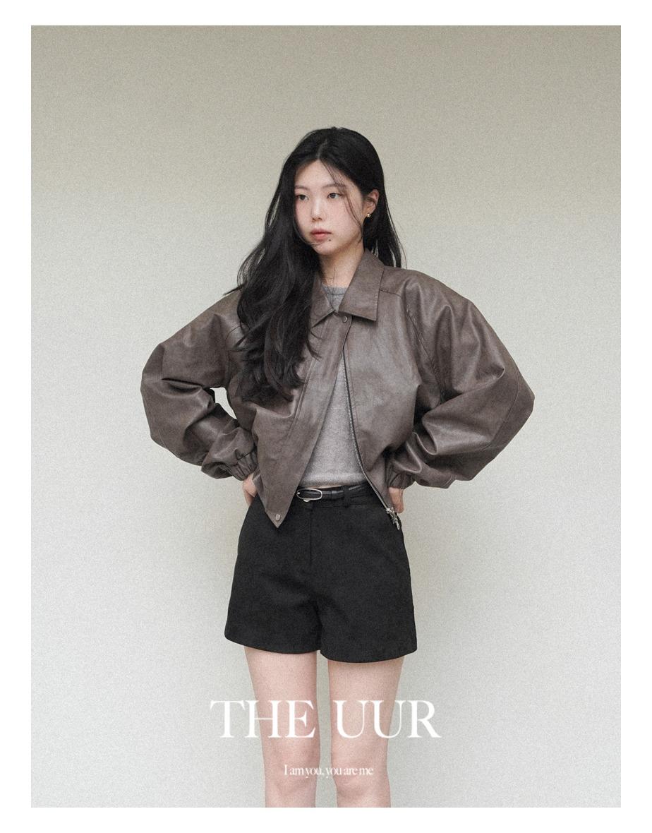 uur contour leather blouson [truffle-brown]