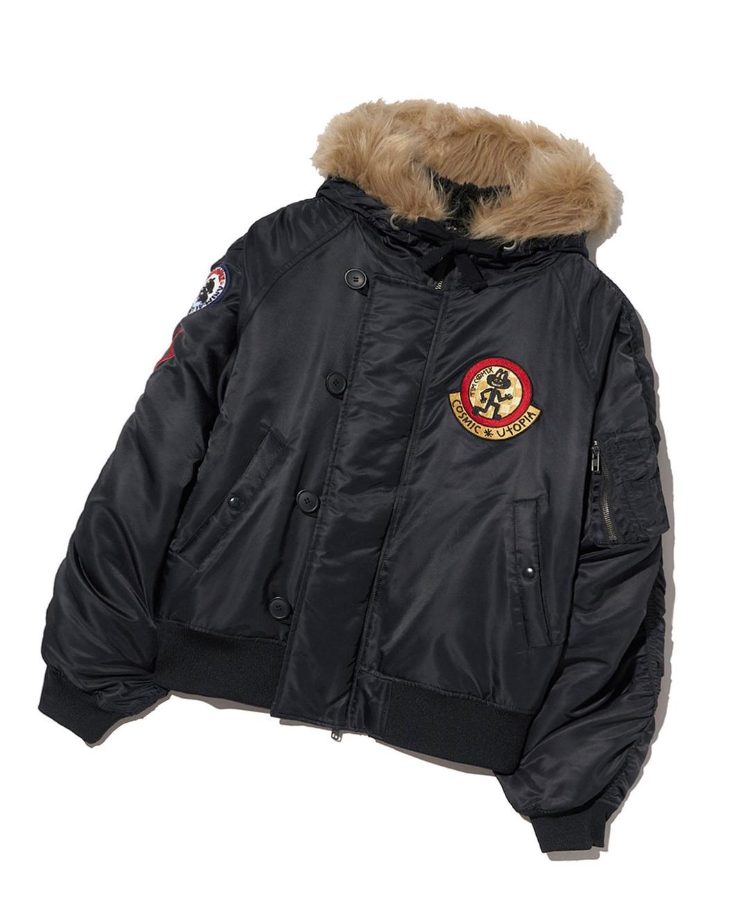 패치드 MA-1 후디드 덱 점퍼_블랙