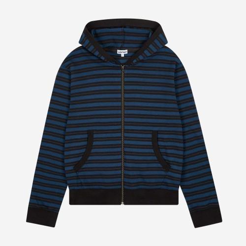 STRIPE HOODIE ZIPUP (NAVY/BLACK)