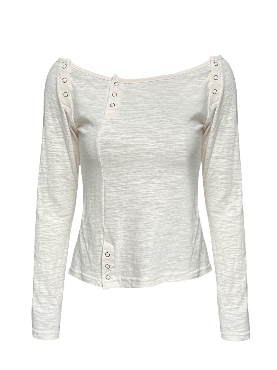 SLIT SNAP T-SHIRT IVORY