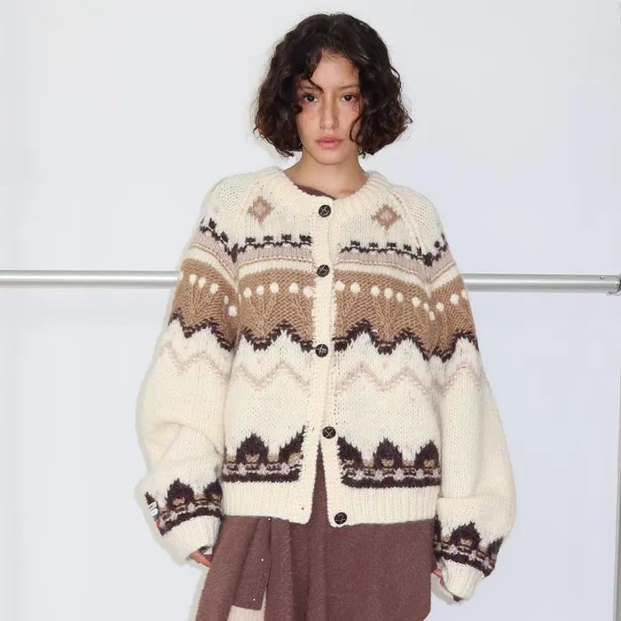 Nordic Cowichan Cardigan_Ivory