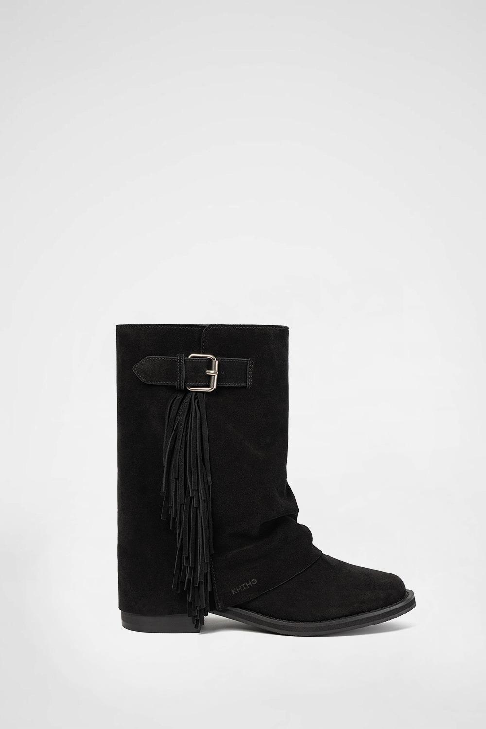 PREA FRINGE MID BOOTS BLACK