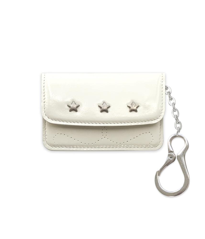 에포에(ETPOÈT) 스타스터드 카드지갑 (크림 크랙 소가죽) : 에포에 ETPOET