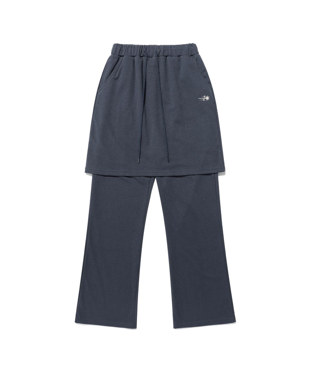 LOGO SWEAT LAYERED PANTS[NAVY]
