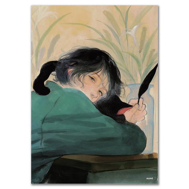 고양이의 깃털 / 미니포스터 / 노마 NOMA / 일러스트 / 굿즈 / 아트포스터