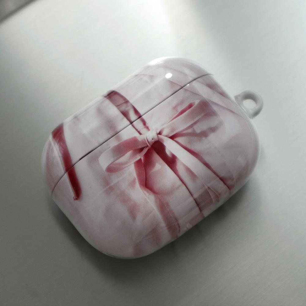 Tie a pink ribbon airpods pro case (glossy hard case)