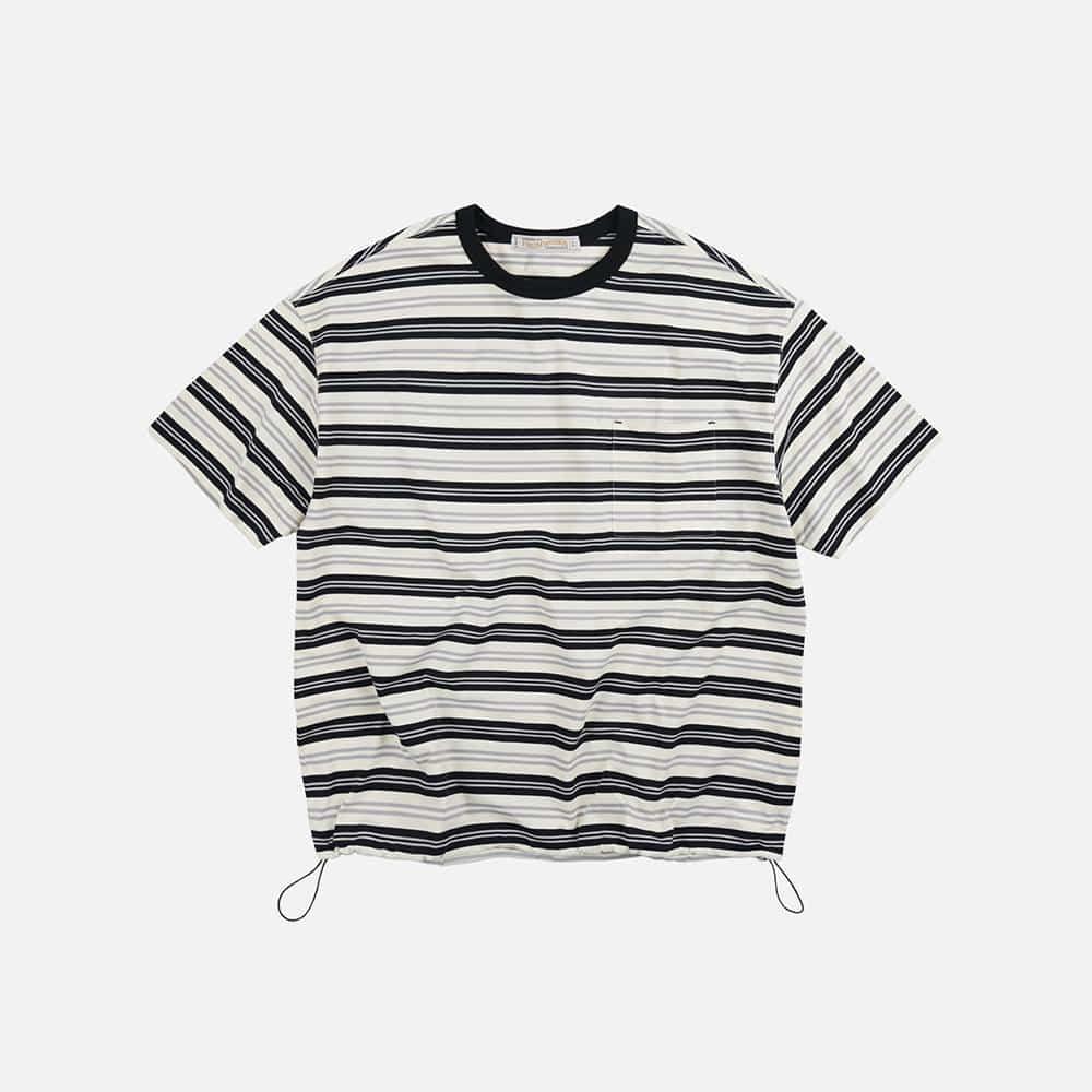 [HOSU X FRIZMWORKS] AAOA Multi stripe lake string tee _ black