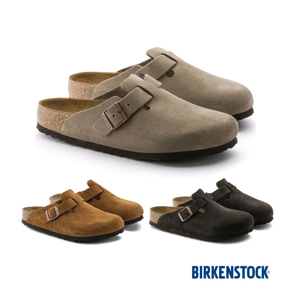 버켄스탁 보스턴 타우페 모카 밍크 슬리퍼 보통 좁은 발볼 스웨이드 슈퍼그립