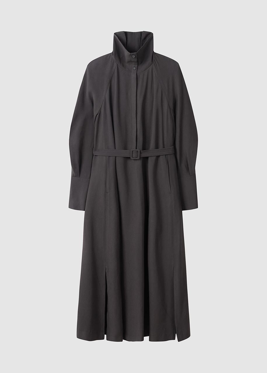 High-neck shirt-type dress