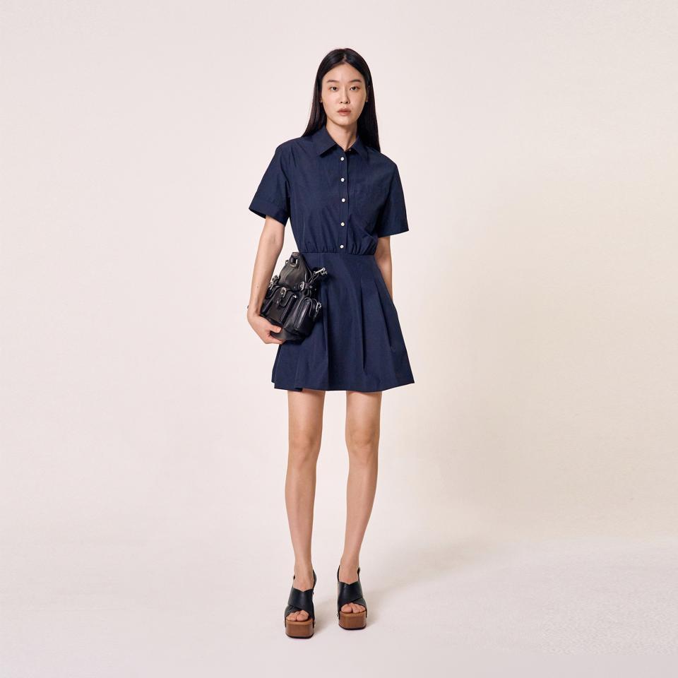 버튼업 셔츠 미니 드레스