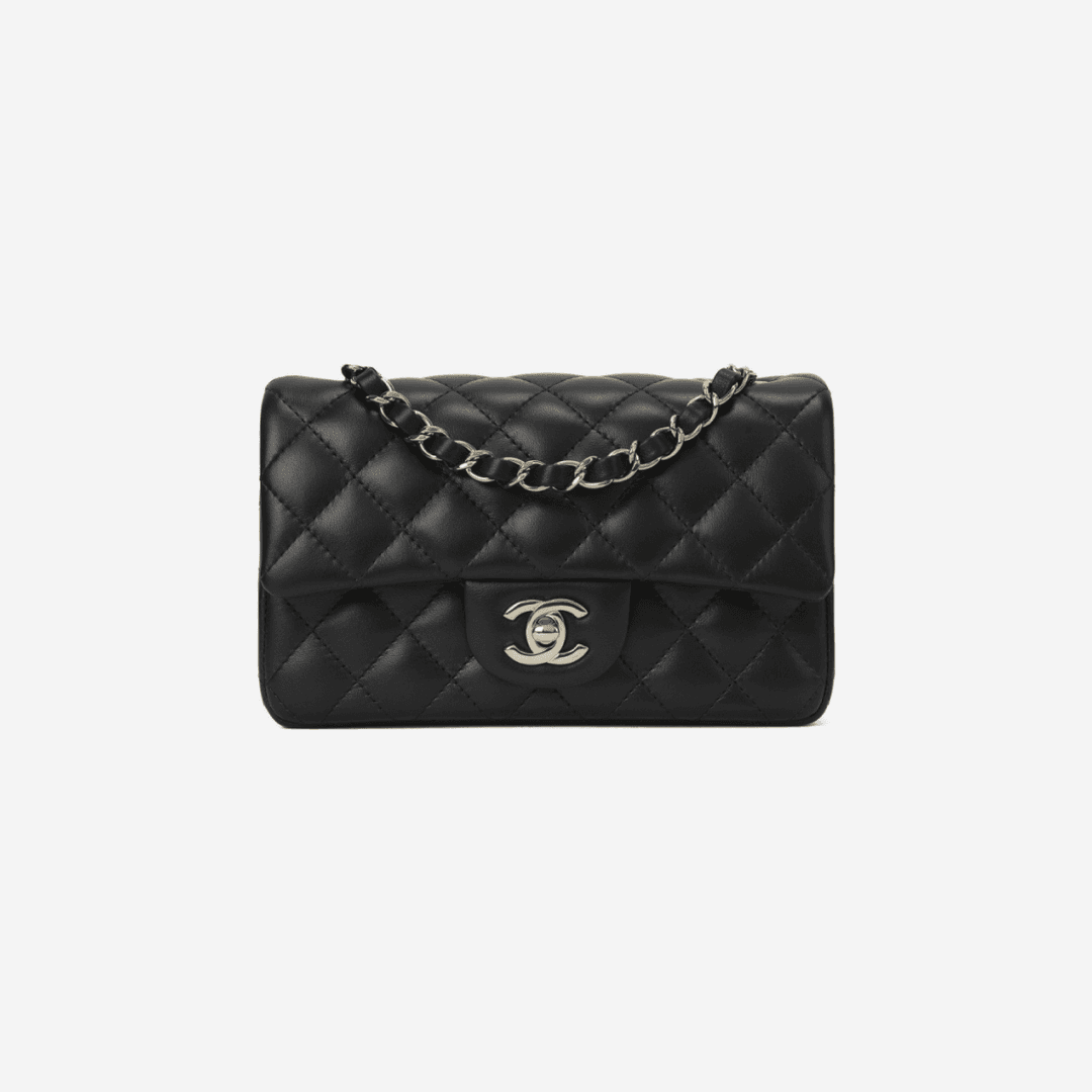 Chanel Mini Flap Bag Lambskin & Gold Black