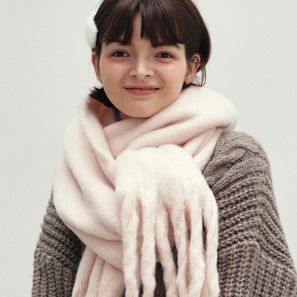FIRST LABEL BOLD MUFFLER_SOFT PINK