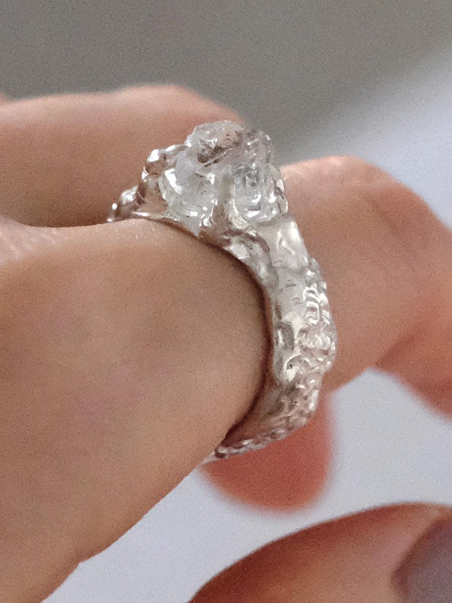 Herkimer dragon ring