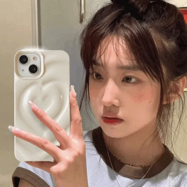 당일출고🚀12/13미니 출시! 최다색상 입체 하트 케이스 크롬 실버 물결 웨이브 키치 힙한 폰케이스 이쁜 Y2K 아이폰14PRO 아이폰13 아이폰12
